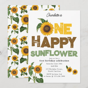 Invitation pour le 1er anniversaire d'un tournesol