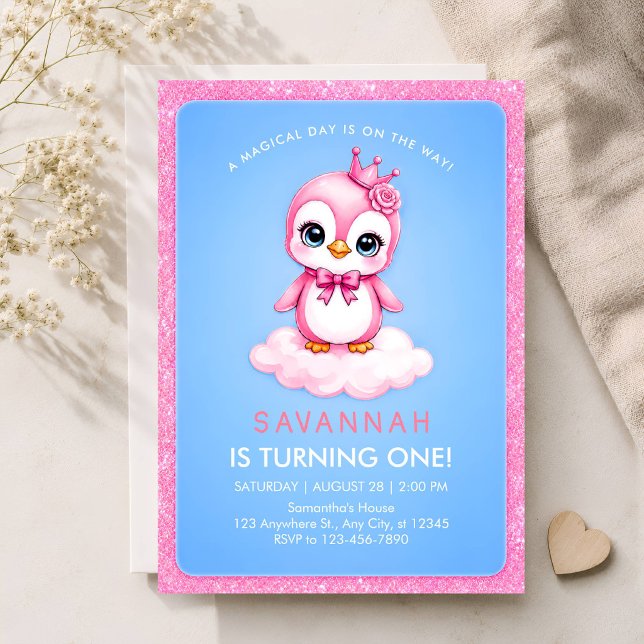 Invitation pour le 1er anniversaire fille princess (Créateur téléchargé)