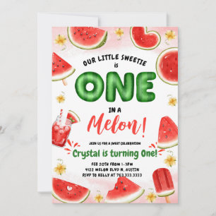 Invitation pour le 1er anniversaire One in a Melon