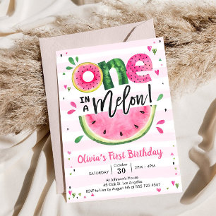 Invitation pour le 1er anniversaire One In A Melon