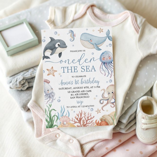 Invitation pour le 1er anniversaire Oneder la Mer (Créateur téléchargé)
