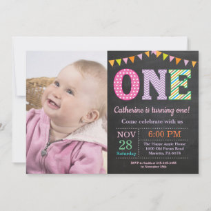 Invitation pour le 1er anniversaire. Photo de la p