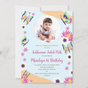 Invitation pour le 1er anniversaire pour le chemin