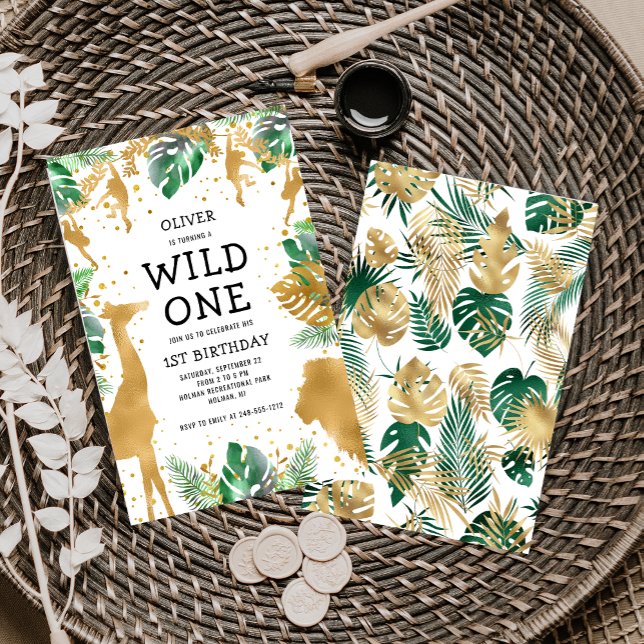 Invitation pour le 1er anniversaire Safari de Wild (Créateur téléchargé)