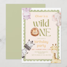 Invitation pour le 1er anniversaire Safari Wild On
