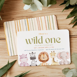Invitation pour le 1er anniversaire Safari Wild On
