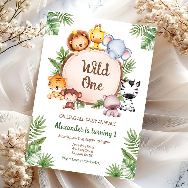 Invitation pour le 1er anniversaire sur le thème d (Créateur téléchargé)