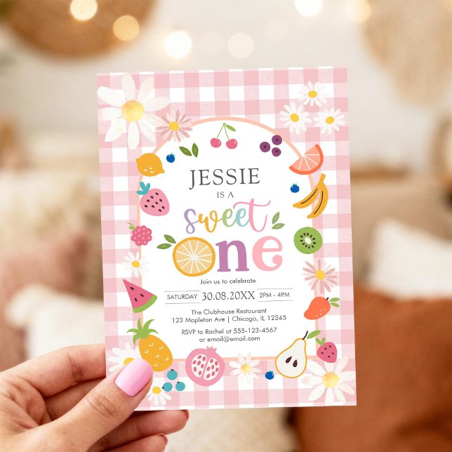 Invitation pour le 1er anniversaire Sweet One Frui (Créateur téléchargé)