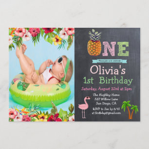 Invitation pour le 1er premier anniversaire Aloha