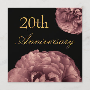 Invitation pour le 20e Anniversaire - Roses Roses