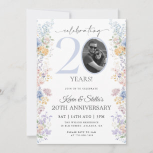 Invitation pour le 20ème anniversaire avec motif f