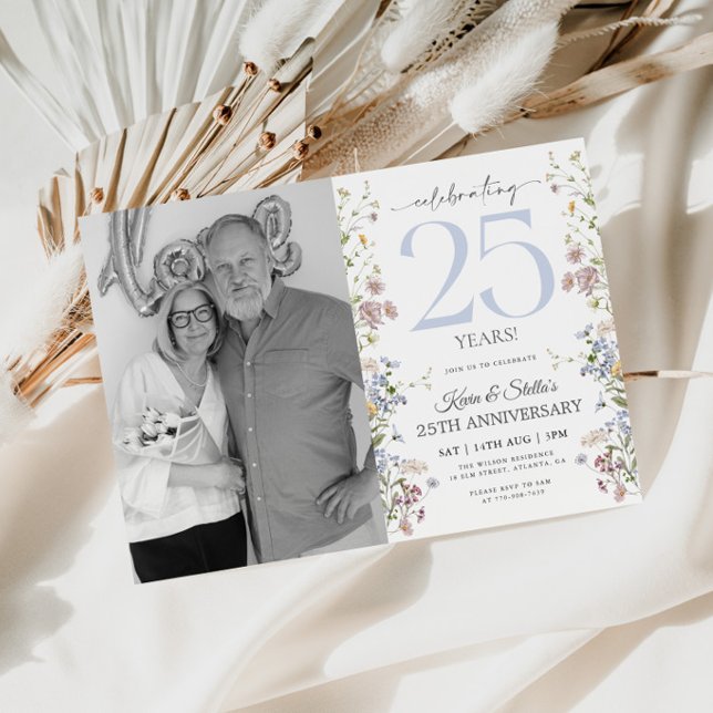 Invitation pour le 25e anniversaire avec photo de  (Créateur téléchargé)