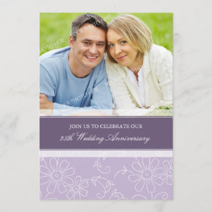 Invitation pour le 25e anniversaire avec photo flo