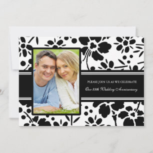 Invitation pour le 25e anniversaire avec photo flo
