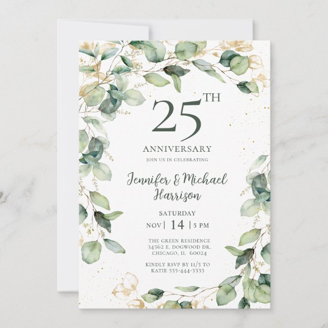 Invitation pour le 25e anniversaire Eucalyptus (Devant)