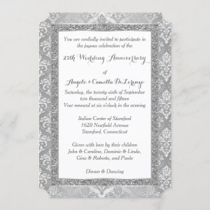 Invitation pour le 25e anniversaire Paillettes a