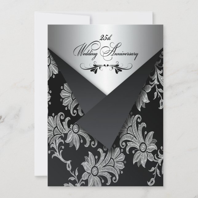 Invitation pour le 25ème anniversaire de mariage d (Devant)