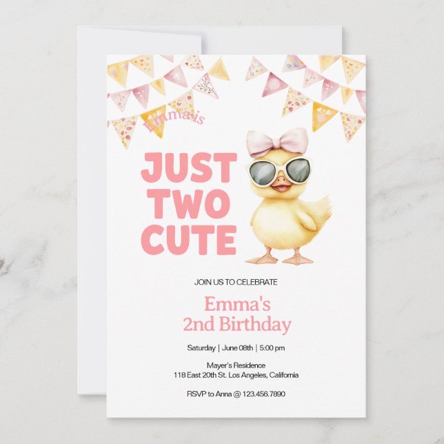 Invitation pour le 2e anniversaire de Canard Jaune (Devant)