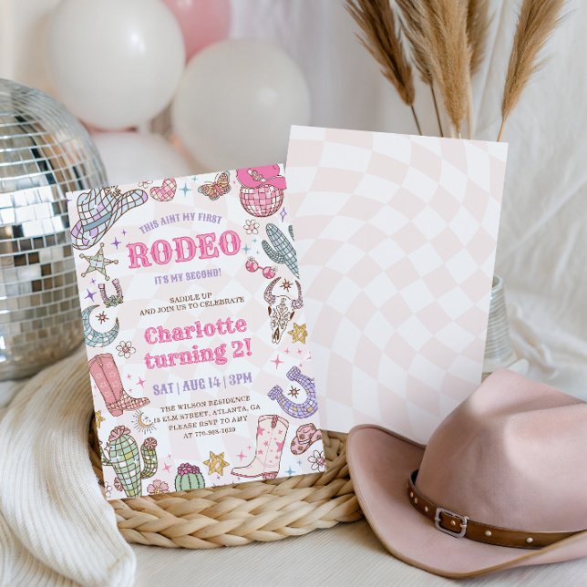 Invitation pour le 2e anniversaire de Groovy Girl  (Créateur téléchargé)