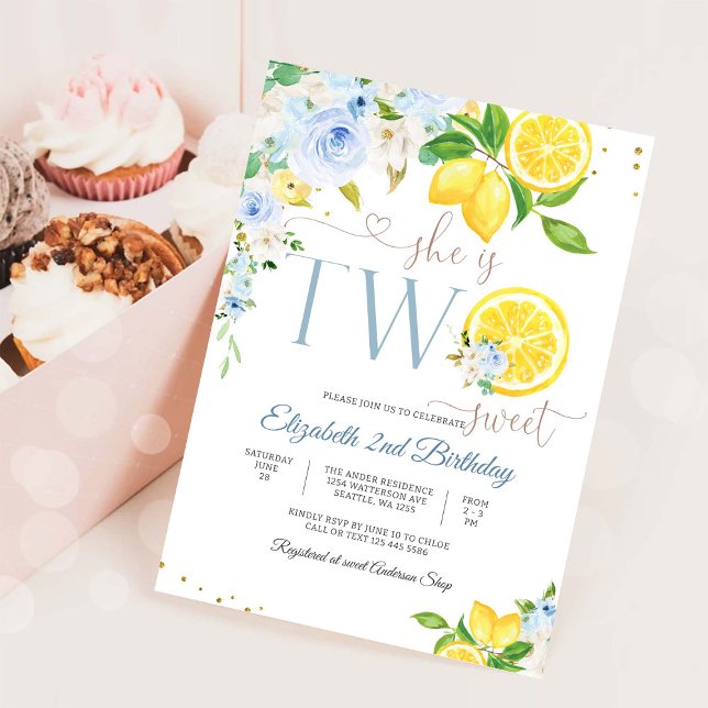 Invitation pour le 2e anniversaire de Lemon Floral (Créateur téléchargé)