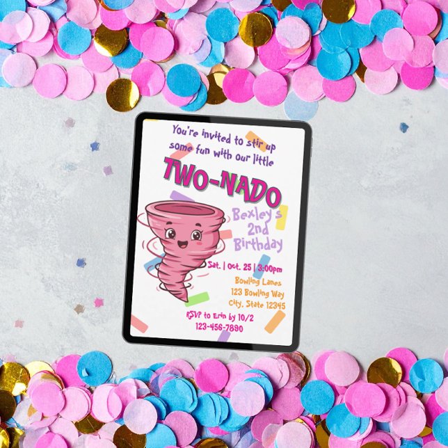 Invitation pour le 2e anniversaire de Pink TwoNado (Créateur téléchargé)