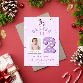Invitation pour le 2ème anniversaire de Bébé Fille