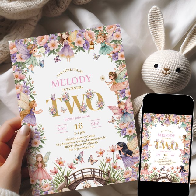 Invitation pour le 2ème anniversaire de la fleur f (Créateur téléchargé)