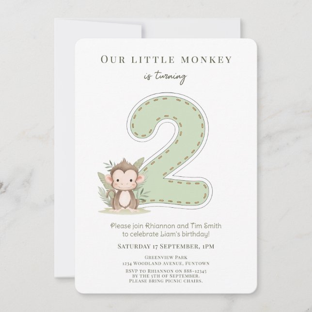 Invitation pour le 2ème anniversaire de notre peti (Devant)