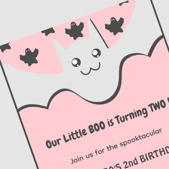 Invitation pour le 2ème anniversaire d'Halloween F (halloween-2nd-birthday-invitation-Ghost-Little-boo-1)