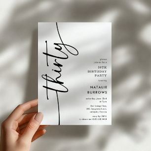 Invitation pour le 30e anniversaire en écriture sc