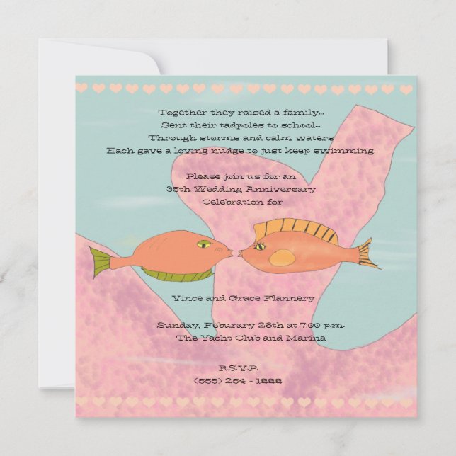 Invitation pour le 35e anniversaire de mariage Cor (Devant)