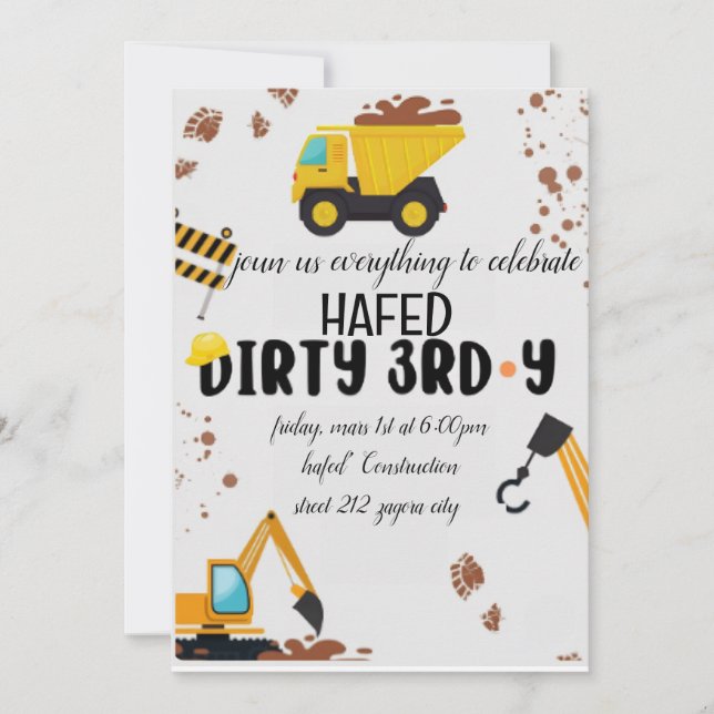 Invitation pour le 3e anniversaire Dirty (Devant)