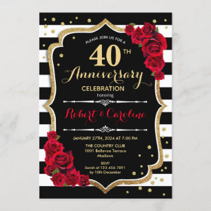Invitation pour le 40e anniversaire - Or Rouge Noi