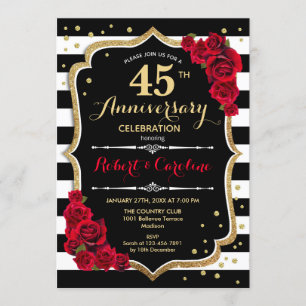 Invitation pour le 45e anniversaire - Rouge Or Noi