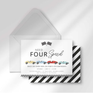 Invitation pour le 4e anniversaire Need Four Speed