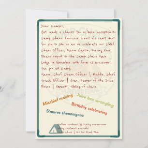 Invitation pour le 4ème anniversaire de Camp Chaos