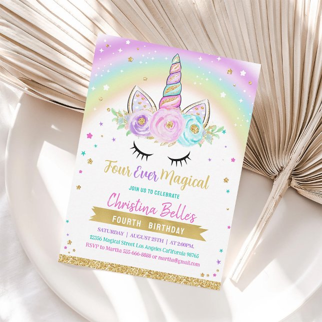 Invitation pour le 4ème anniversaire de la Licorne (Créateur téléchargé)