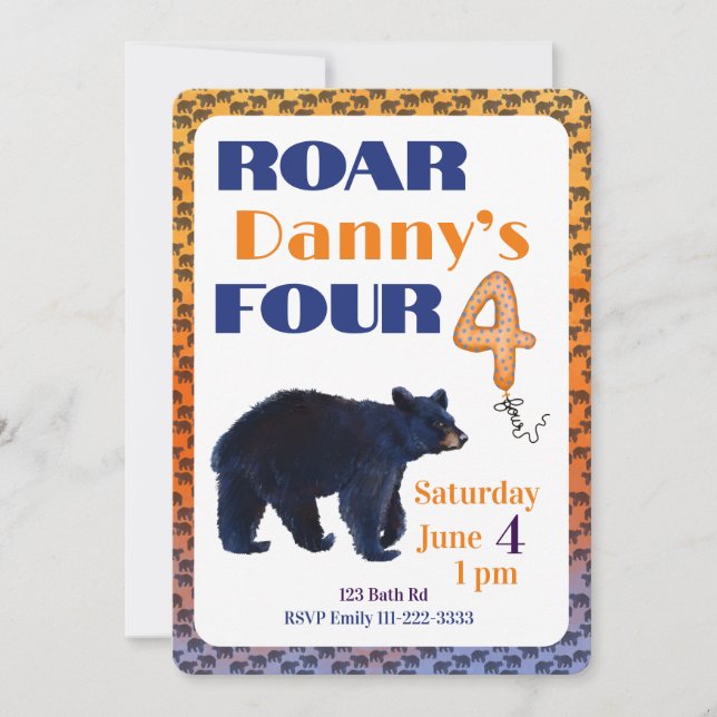 Invitation pour le 4ème anniversaire de Roar Four  (Devant)