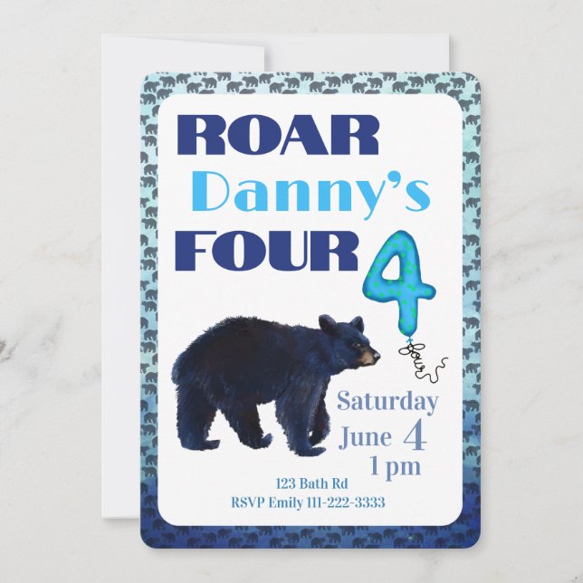 Invitation pour le 4ème anniversaire de Roar Four  (Devant)