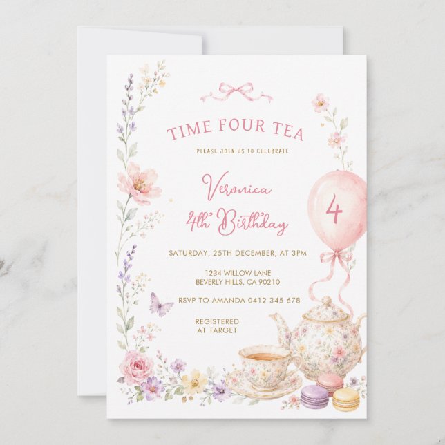 Invitation pour le 4ème anniversaire de Time Four  (Devant)