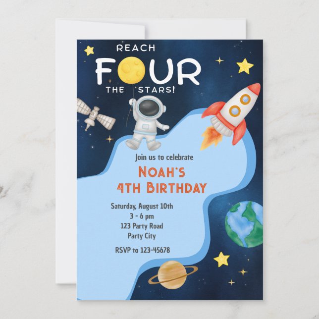 Invitation pour le 4ème anniversaire Reach Four Th (Devant)