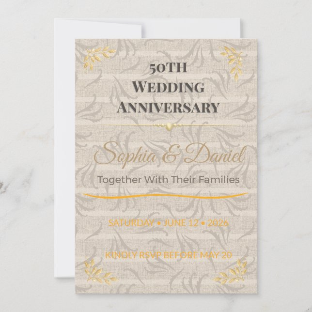 Invitation pour le 50e anniversaire | Célébration  (Devant)