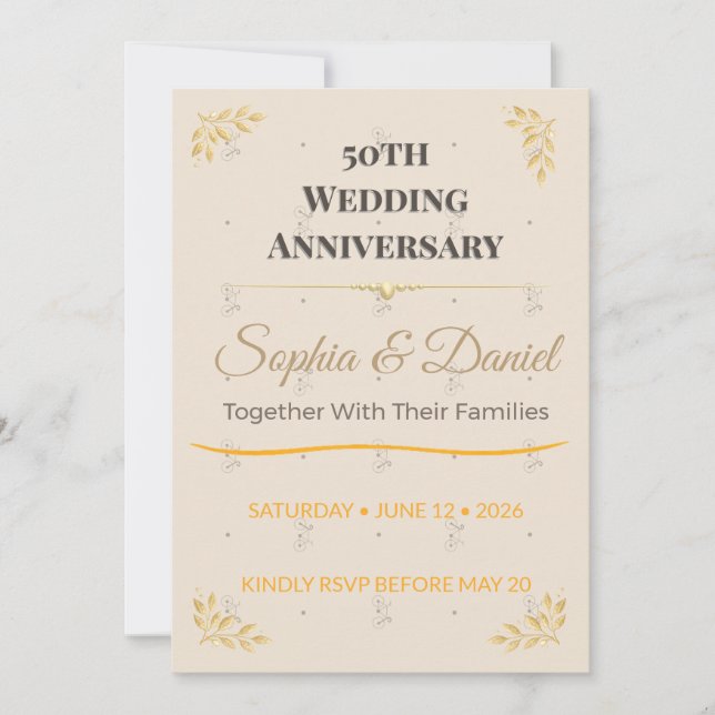 Invitation pour le 50e anniversaire | Célébration  (Devant)