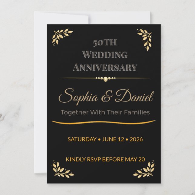 Invitation pour le 50e anniversaire | Célébration  (Devant)