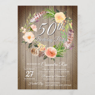 Invitation pour le 50e anniversaire de la femme