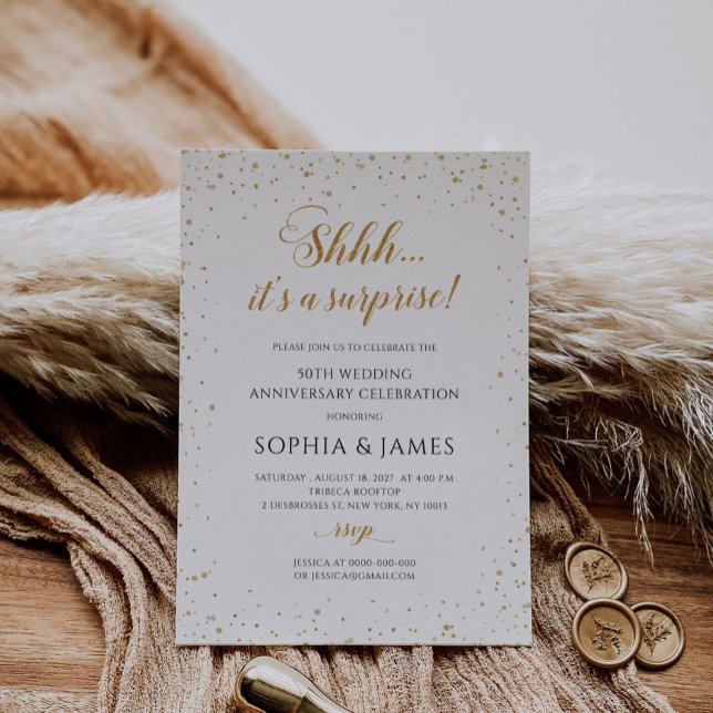 Invitation pour le 50e anniversaire de mariage - G (Surprise 50th Wedding Anniversary Invitation)