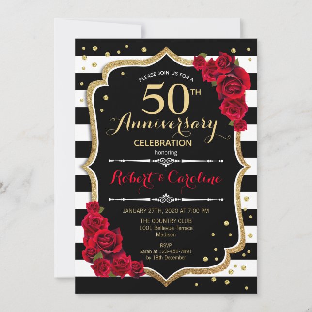 Invitation pour le 50e anniversaire de mariage Ray (Devant)