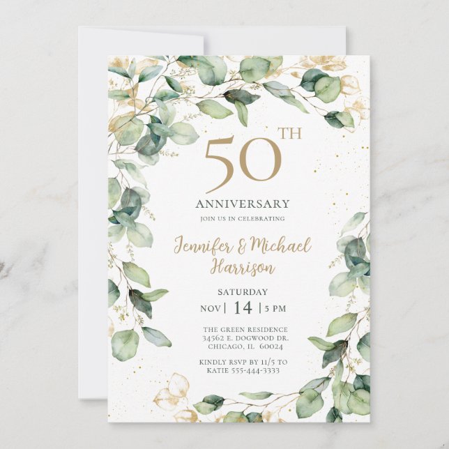 Invitation pour le 50e anniversaire Eucalyptus (Devant)