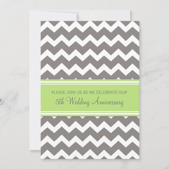 Invitation pour le 5e anniversaire de mariage Grey (Devant)