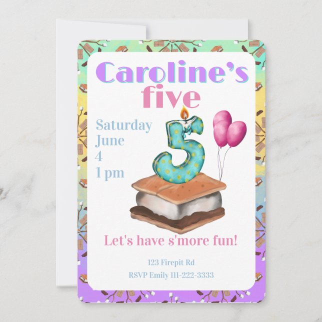 Invitation pour le 5ème anniversaire : Amusons-nou (Devant)